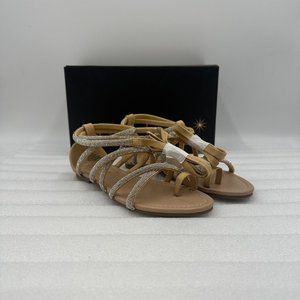 Women's Shoe Dazzle Biege Parul Flat Sandal 7